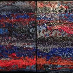 Abstract landscape "Thunder Storm" Diptych